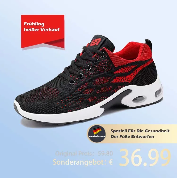 🔥Fußdruck entlasten🔥Männer Sneaker Orthopädische Mesh Schnürung Atmungsaktive Leichte Sportliche Laufschuhe W069