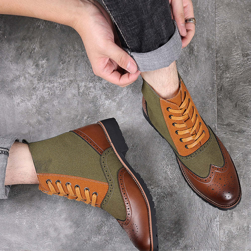 Neue hohe rutschfeste warme Lederstiefel für Herren