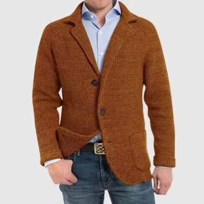 Elegante Herren-Strickjacke mit Reverstasche und langen Ärmeln