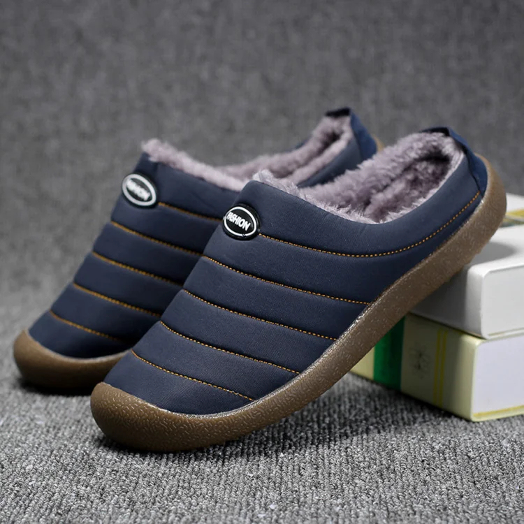 Winter Herren Fleece Baumwollschuhe Baumwollpantoffeln