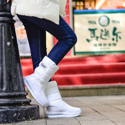Winter neue Damen-Fleece verdickte warme Mid-Well-Stiefel