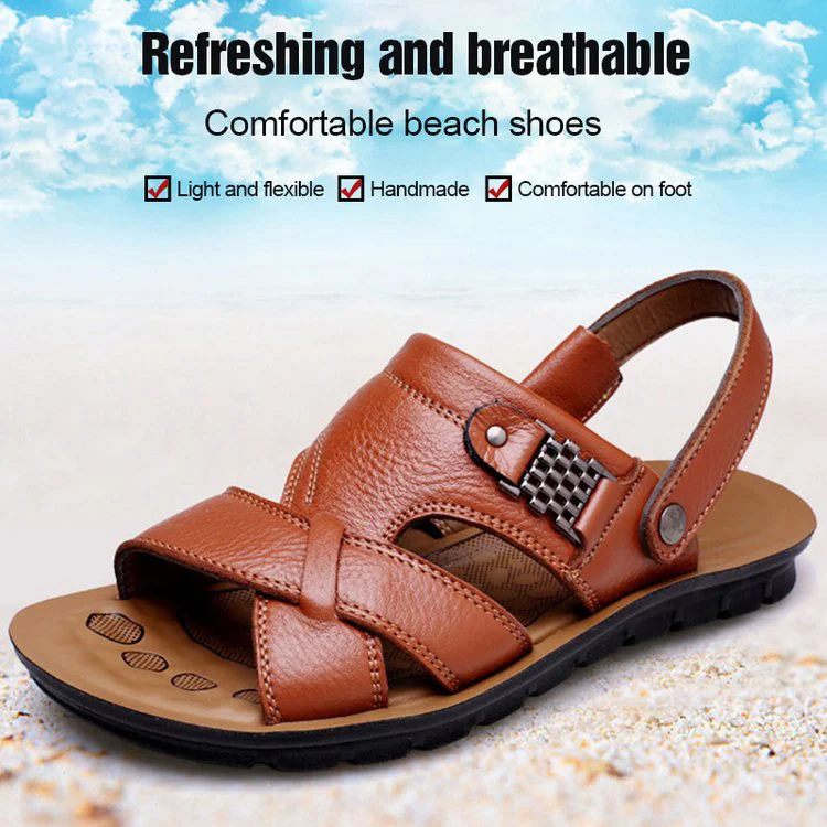 🔥HEISSER VERKAUF🎁--70% RABATT 🎉 LÄSSIGE, BEQUEME, WEICHE SOHLE, RUTSCHFESTE, LEDERSANDALEN FÜR HERREN