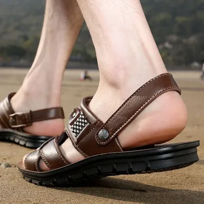 🔥HEISSER VERKAUF🎁--70% RABATT 🎉 LÄSSIGE, BEQUEME, WEICHE SOHLE, RUTSCHFESTE, LEDERSANDALEN FÜR HERREN