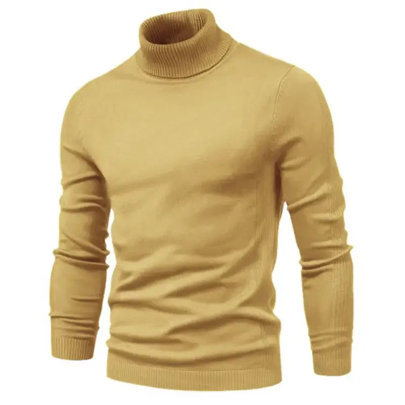 Herren-Pullover mit Rollkragen und Basic-Kaschmirbasis