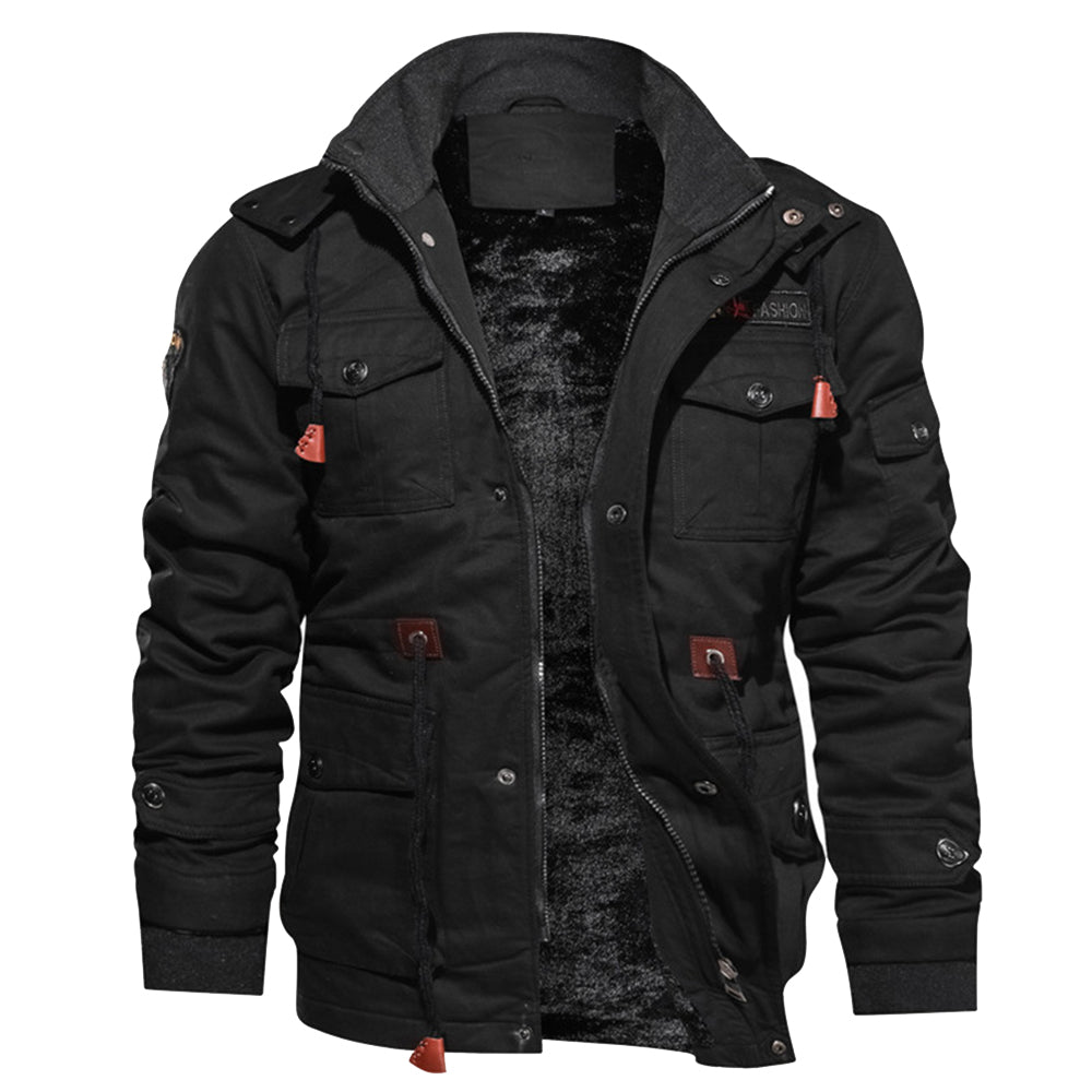  Neue Wolljacke mit mehreren Taschen für Herren