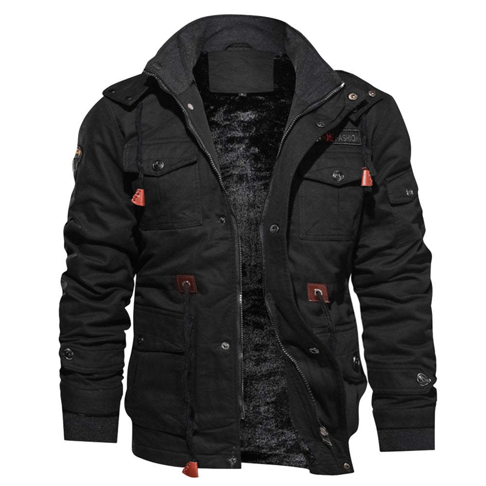  Neue Wolljacke mit mehreren Taschen für Herren
