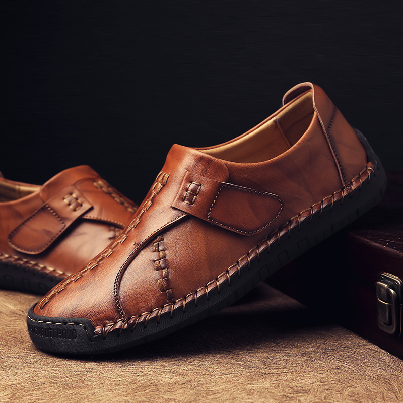 HEISSER VERKAUF 60 % RABATT - Herren handgefertigte lässige Kunstleder bequeme Slip-On Wanderschuhe