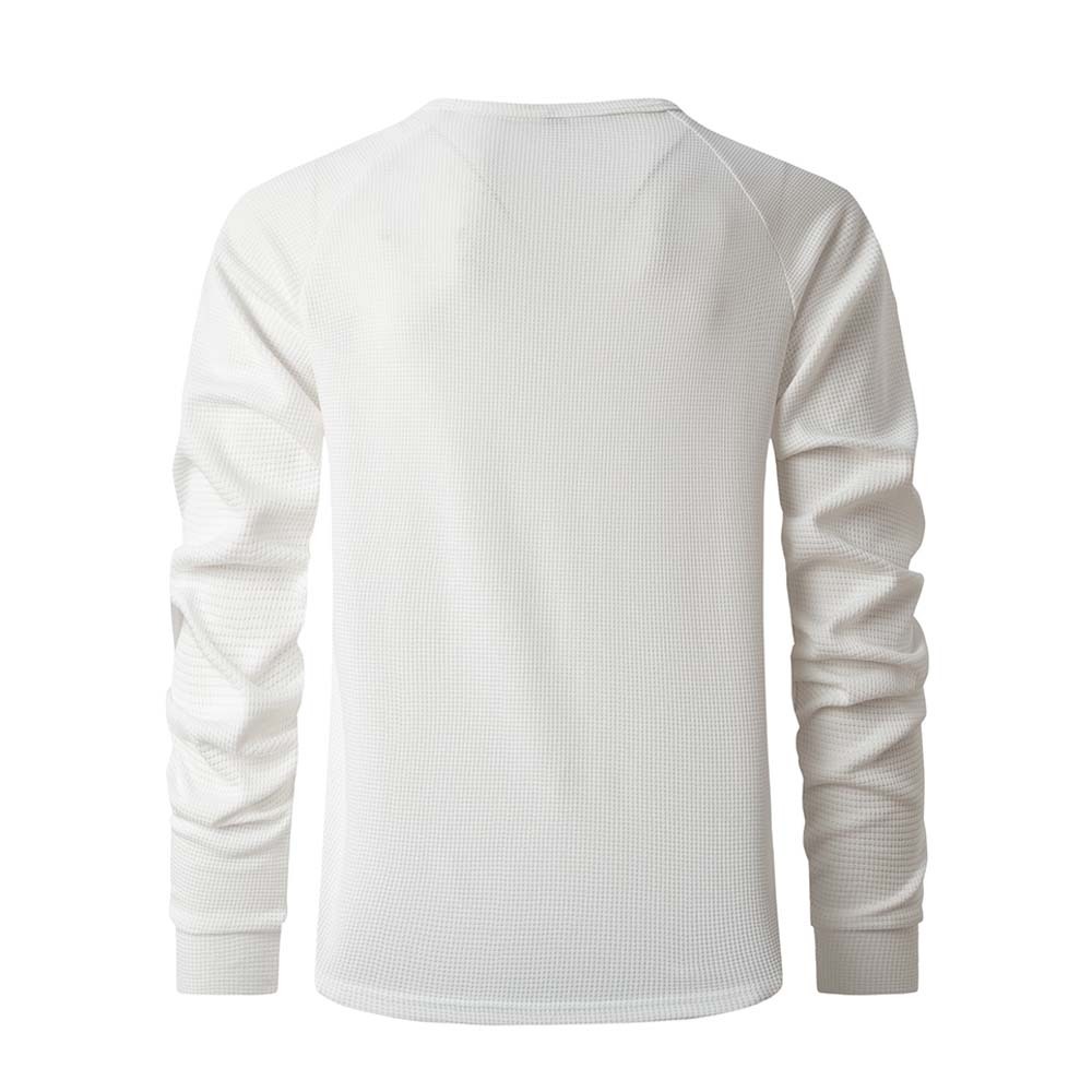 Neues Langarm-Poloshirt mit Waffelmuster für Herren