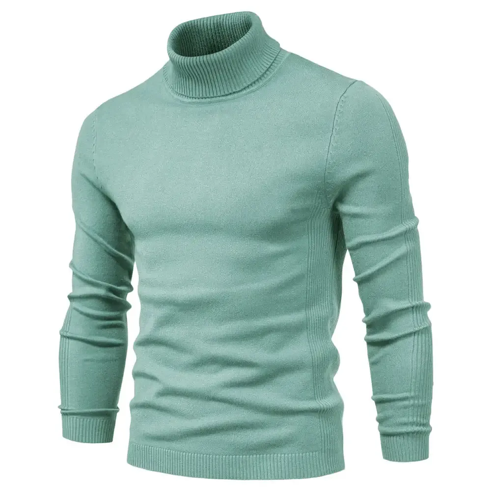Herren-Pullover mit Rollkragen und Basic-Kaschmirbasis