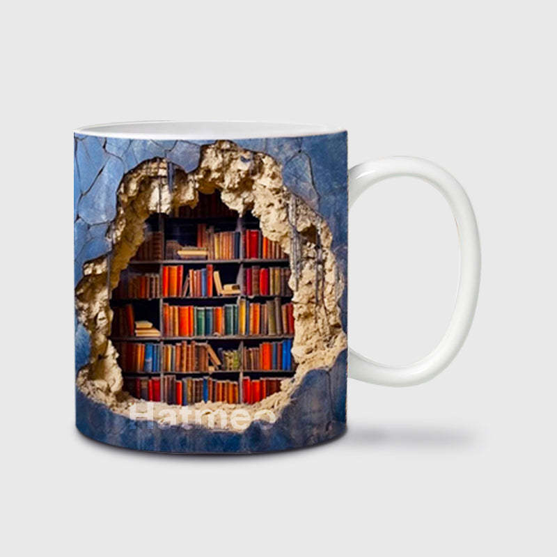 🔥2025 Heißer Verkauf!🔥Therling™ 3D Bücherregal Visueller Effekt Keramik Kaffeetasse