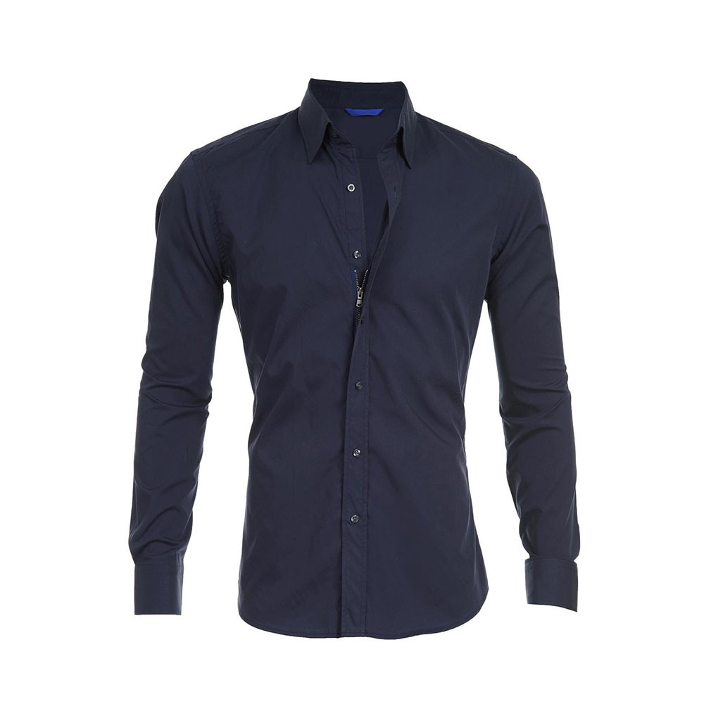 THERLING Camicia elasticizzata con cerniera da uomo nuova primavera