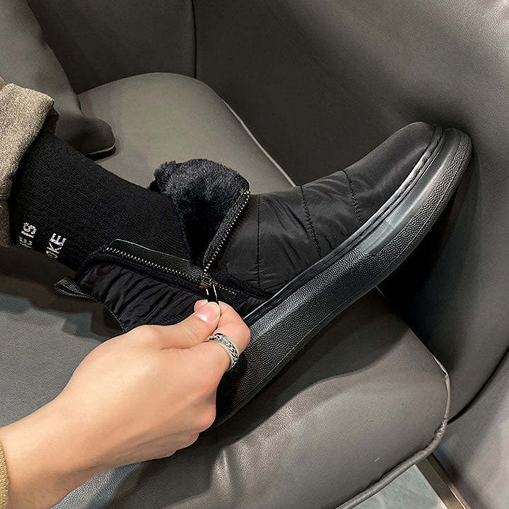 Winter-Herren-Fleece-Schneestiefel mit seitlichem Reißverschluss