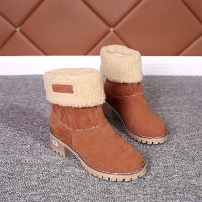 Neue trendige dicke, warme Martin-Stiefel mit runder Zehenpartie