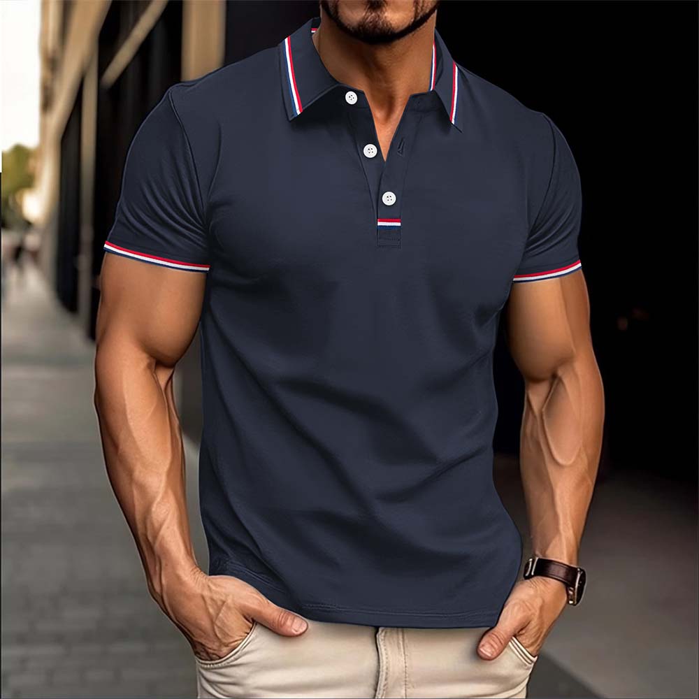 Neues kurzärmliges Revers-Poloshirt für Herren