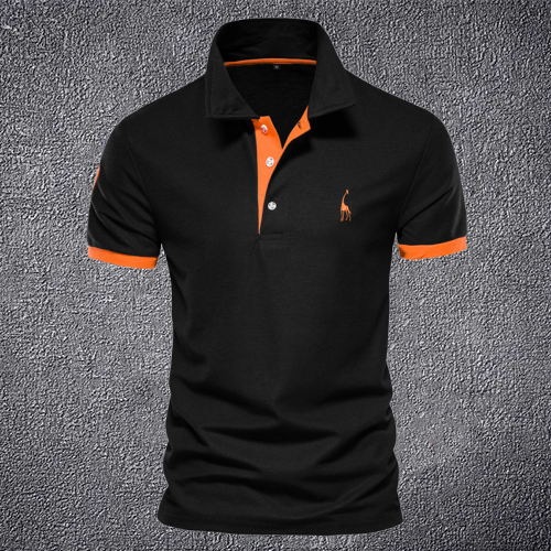 Therling™ Lässiges Sommer-Poloshirt mit Rehkitz-Stickerei für Herren