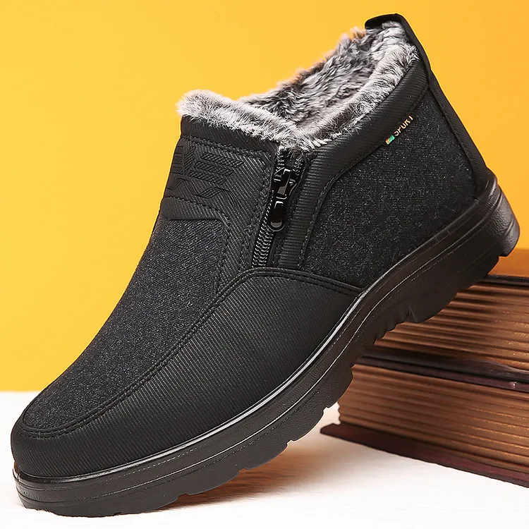 Orthopädische warme Schneestiefel für Herren, wasserdichte, rutschfeste Winter-Fleece-Schuhe