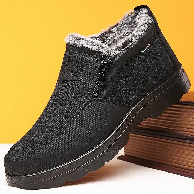 Orthopädische warme Schneestiefel für Herren, wasserdichte, rutschfeste Winter-Fleece-Schuhe