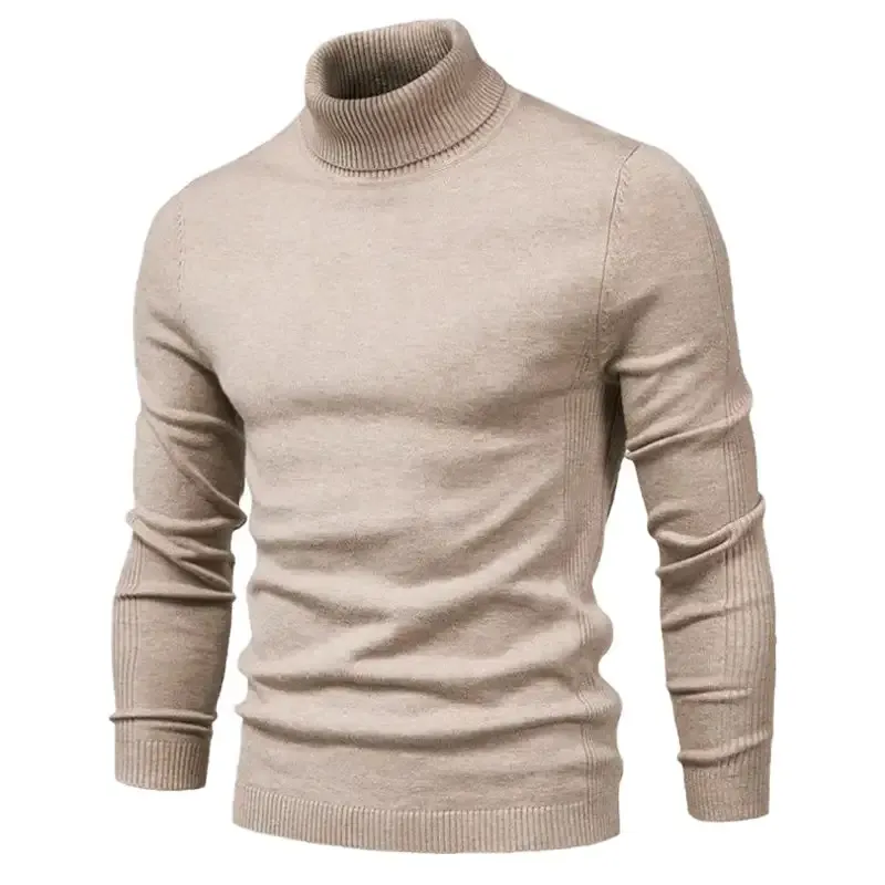 Herren-Pullover mit Rollkragen und Basic-Kaschmirbasis