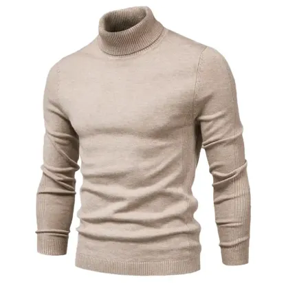 Herren-Pullover mit Rollkragen und Basic-Kaschmirbasis