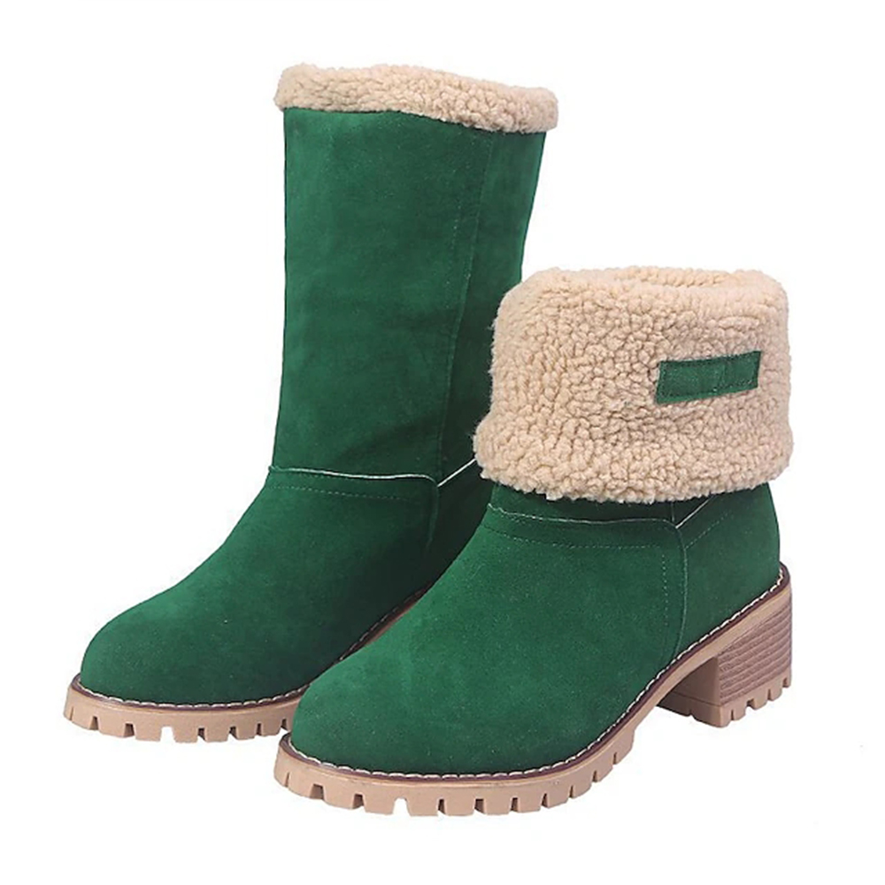Neue, mit Kaschmir gefütterte, mittelhohe Baumwollstiefel für Damen