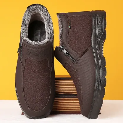 Orthopädische warme Schneestiefel für Herren, wasserdichte, rutschfeste Winter-Fleece-Schuhe