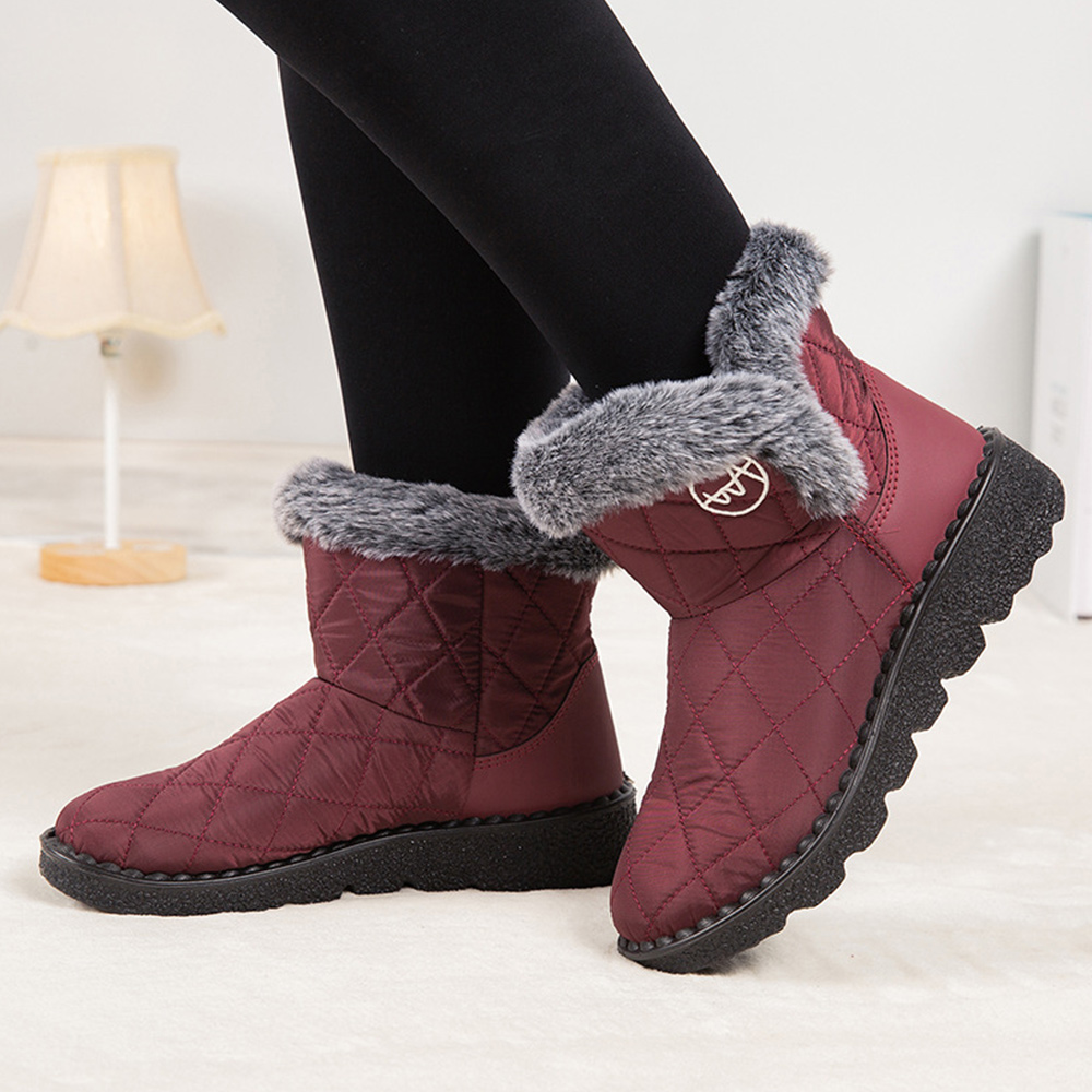 Damen-High-Top-Stiefel aus Fleece-Baumwolle