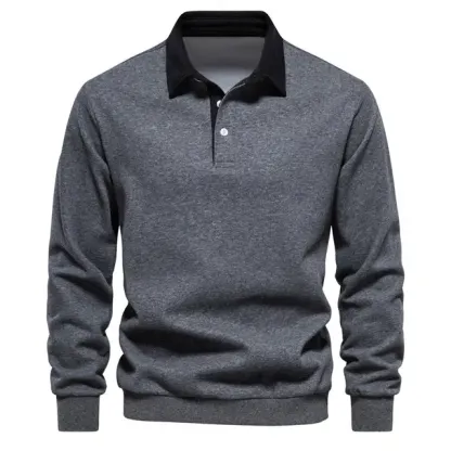 Neues Langarm-Revers-Poloshirt für Herren