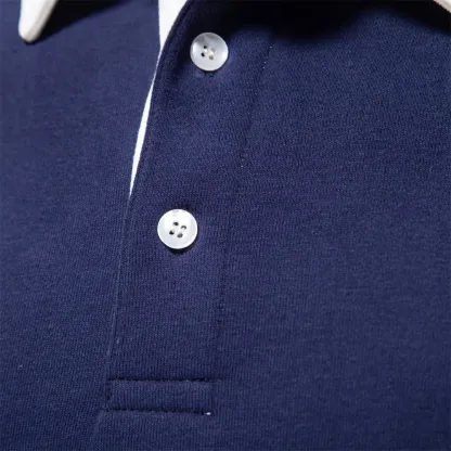 Neues Langarm-Revers-Poloshirt für Herren