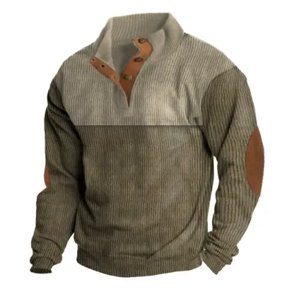 Lässiges Outdoor-Sweatshirt mit Raglanärmeln für Herren und Stehkragen