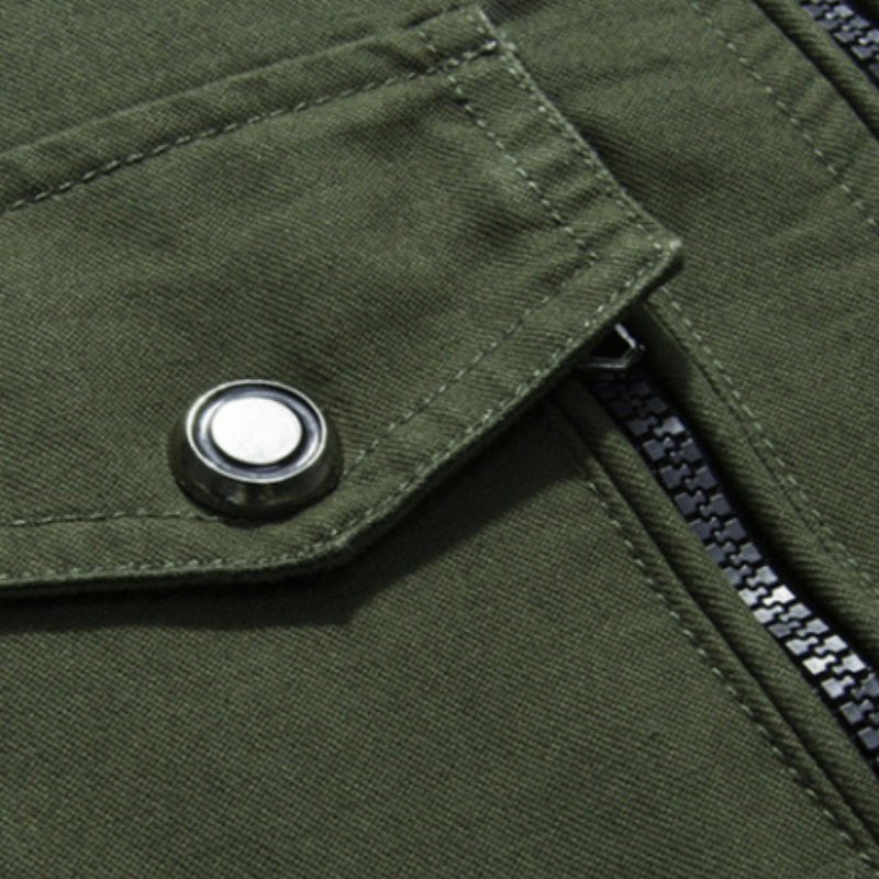 Fashion Zipper Male Military Jackets / Casual Stand Collar Men's Jacket with Pockets