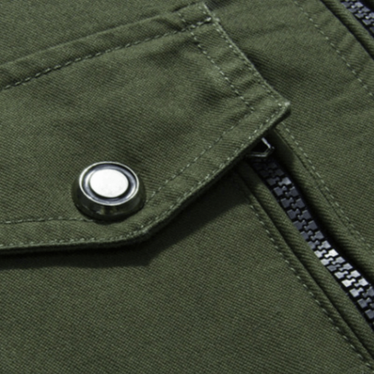 Fashion Zipper Male Military Jackets / Casual Stand Collar Men's Jacket with Pockets