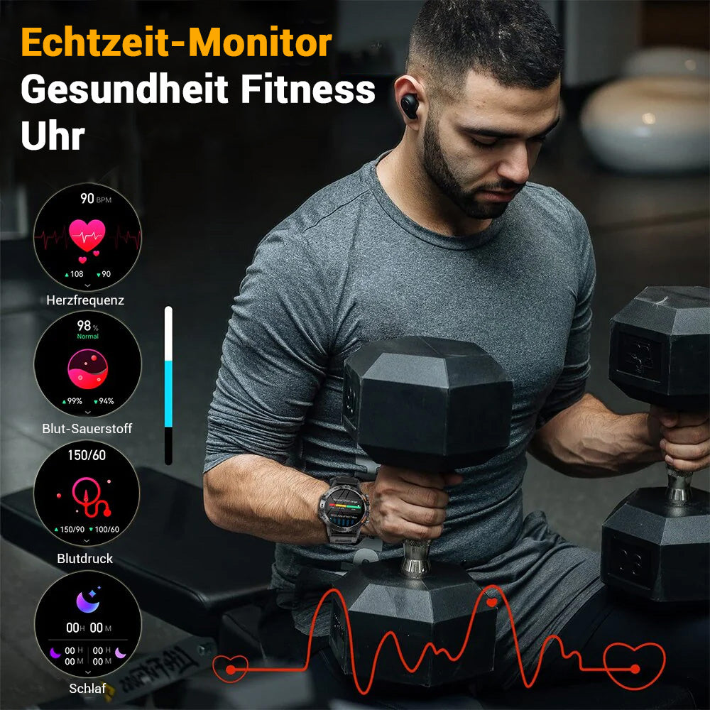 Luxuriöse 1,39-Zoll Bluetooth-Anruf-Smartwatch für Männer: Sport- und Fitnessuhren