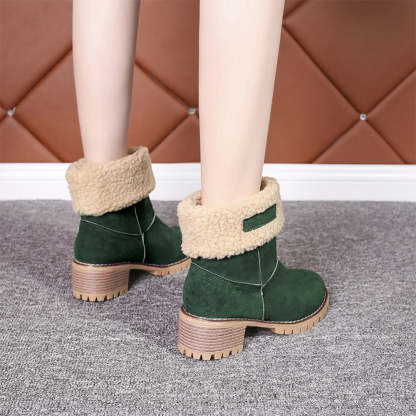 Neue trendige dicke, warme Martin-Stiefel mit runder Zehenpartie