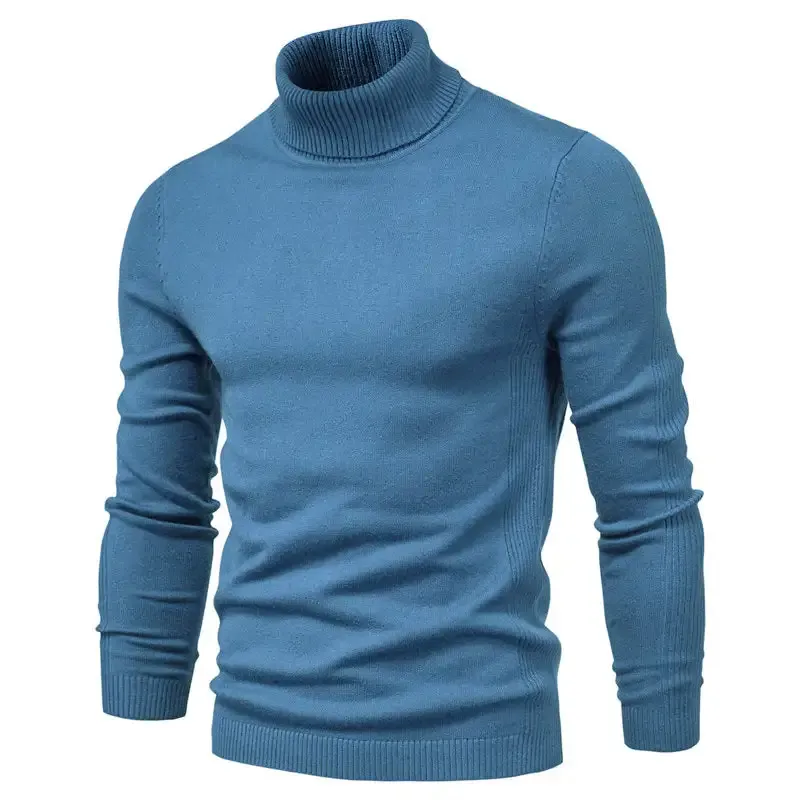 Herren-Pullover mit Rollkragen und Basic-Kaschmirbasis