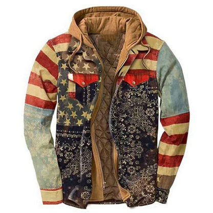  Herrenjacke voller Persönlichkeit aus Fleece und dickem Farbmuster mit Karomuster