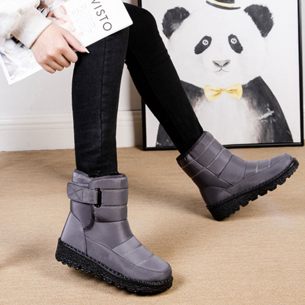 Damen Schneestiefel mit Klettverschluss