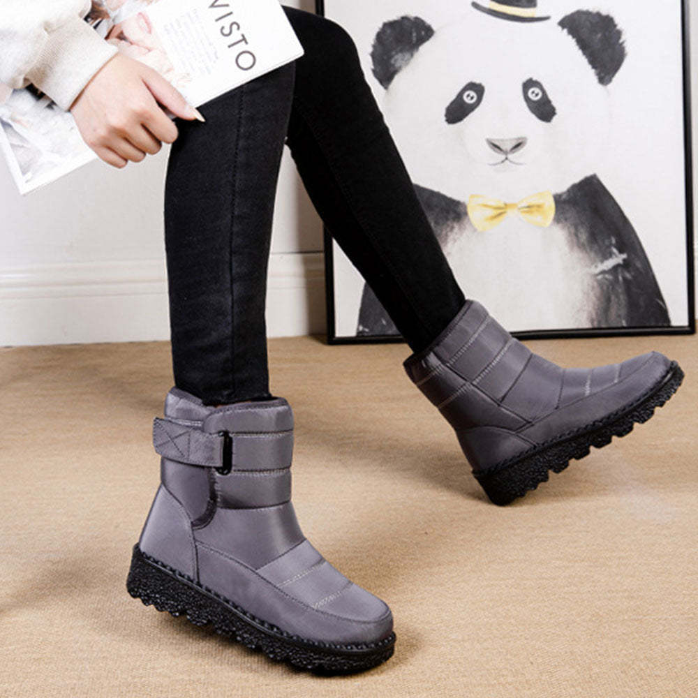 Damen Schneestiefel mit Klettverschluss