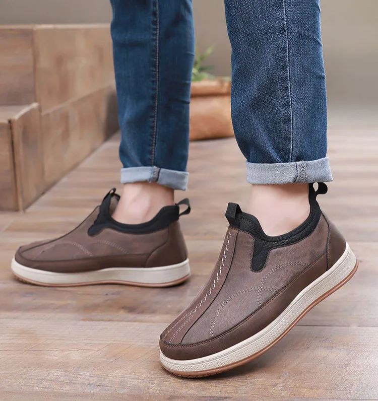 Zapatos de cuero masculinos con terciopelo (etiqueta roja)