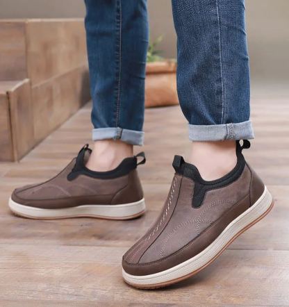 Zapatos de cuero masculinos con terciopelo (etiqueta roja)