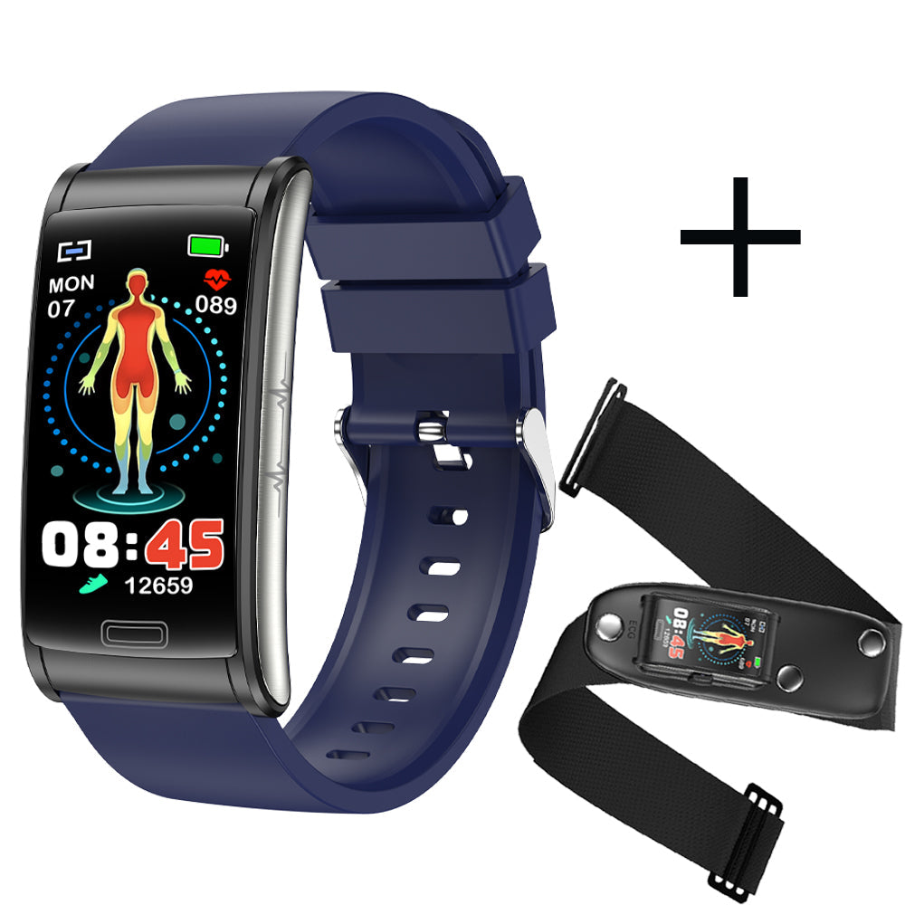 BCBEARSCOME BCE600 3-Kanal-EKG HRV Blutzucker Blutdruck Blutsauerstoff Schlaferkennung HD Bluetooth Smart Armband
