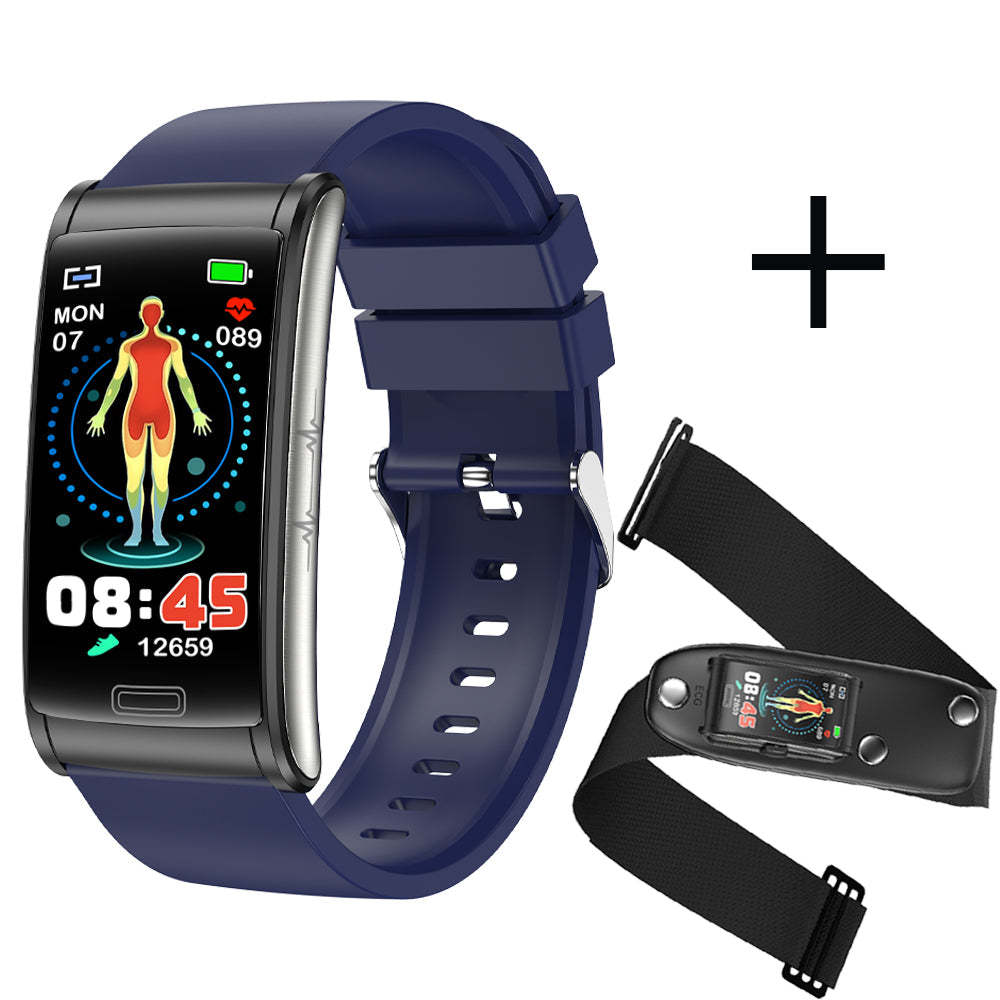 BCBEARSCOME BCE600 3-Kanal-EKG HRV Blutzucker Blutdruck Blutsauerstoff Schlaferkennung HD Bluetooth Smart Armband