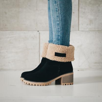 Neue, mit Kaschmir gefütterte, mittelhohe Baumwollstiefel für Damen