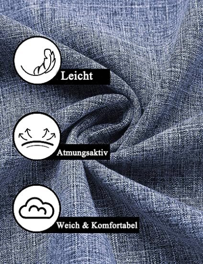 Mehrfarbiges Schlichtes Herrenhemd aus Naturfaser mit Knopfleiste