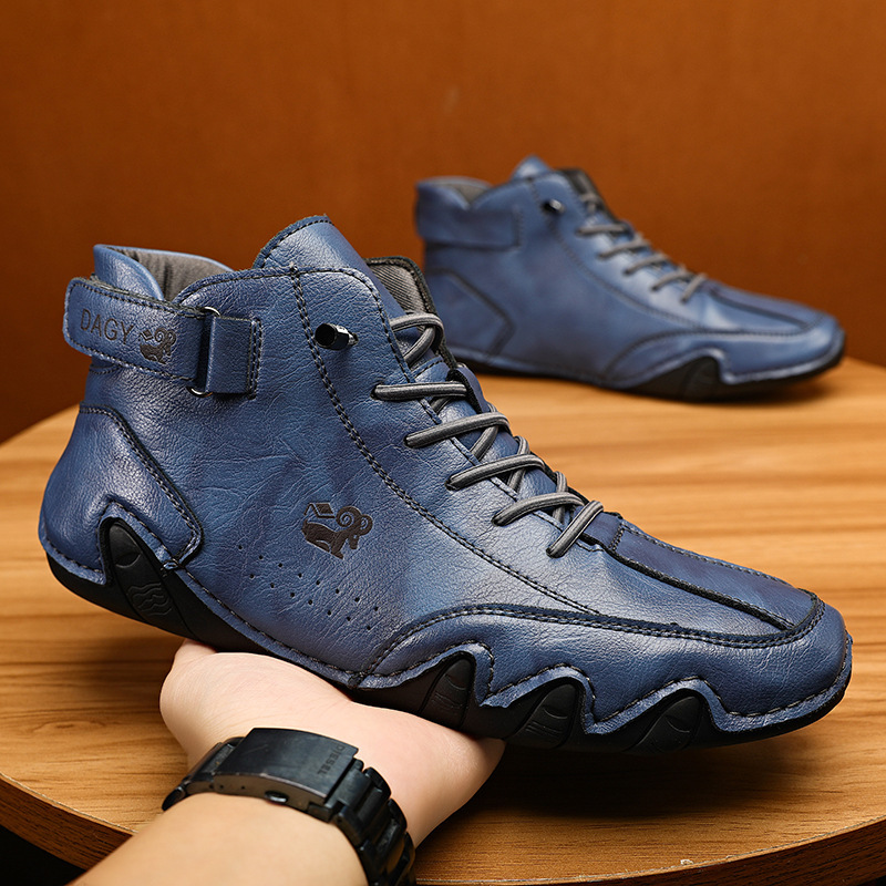 🔥HOT SALE🎁--60% OFF 🎉Waterproof Boots Comfortable For Winter，Unisex Italian Handmade Suede Velcro High Boots