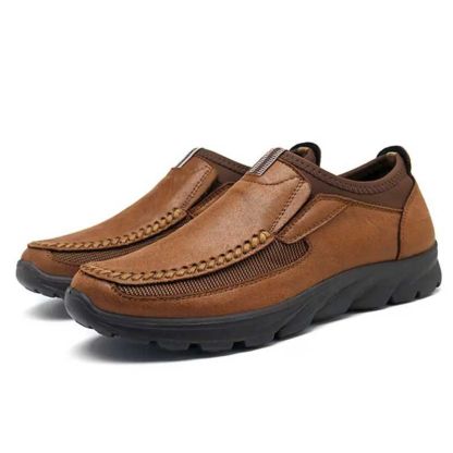 Men Casual Comfy Leather Slip On Loafers