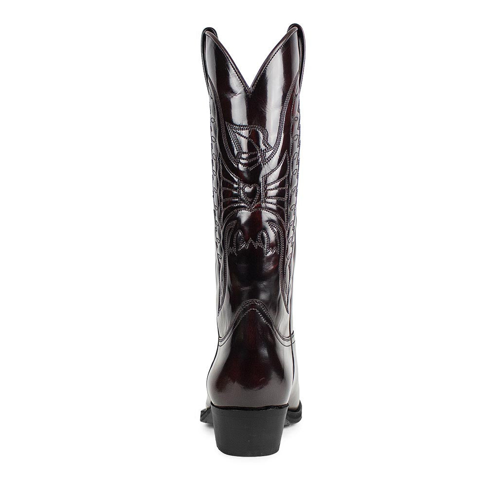 Pointed-toe High-heeled Denim Embroidered High Boots