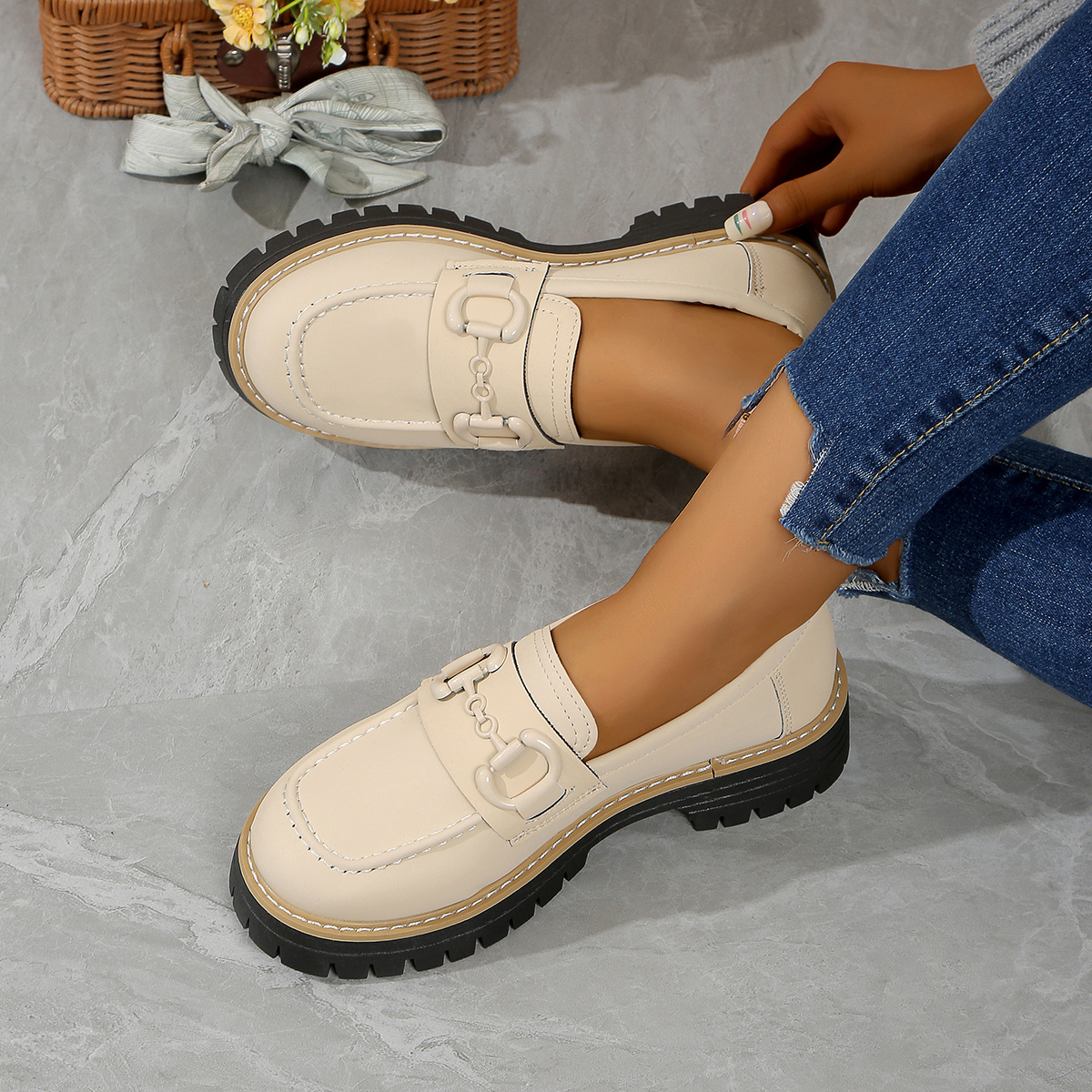 Orthoture Metal Buckle Orthopedic Platform Loafers