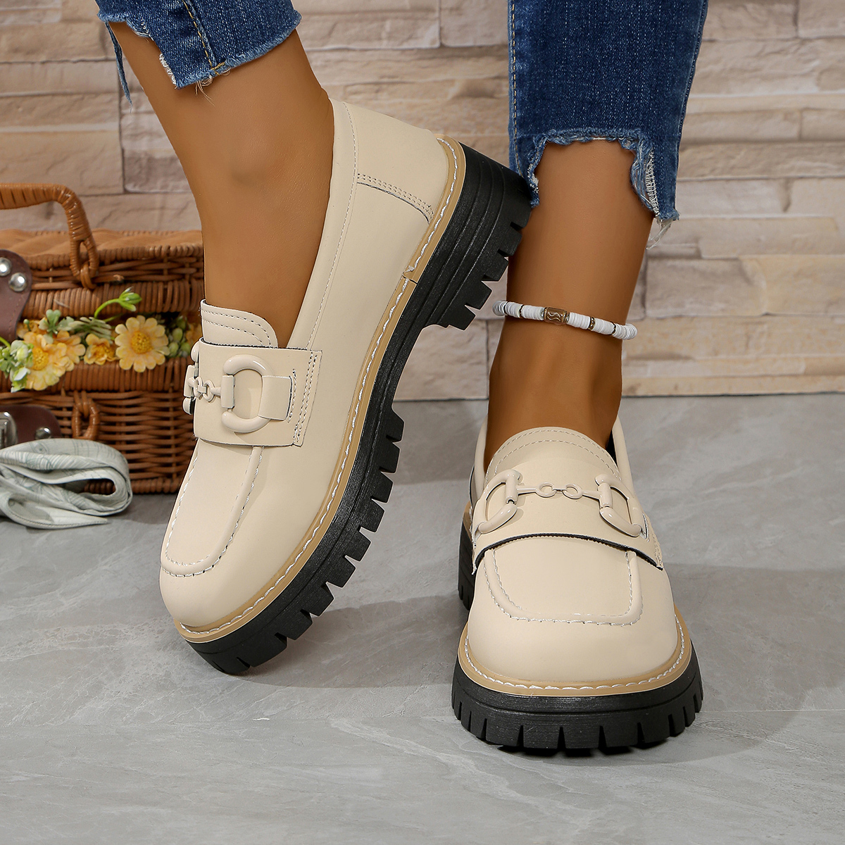 Orthoture Metal Buckle Orthopedic Platform Loafers