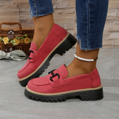 Orthoture Metal Buckle Orthopedic Platform Loafers