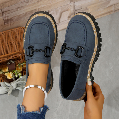 Orthoture Metal Buckle Orthopedic Platform Loafers
